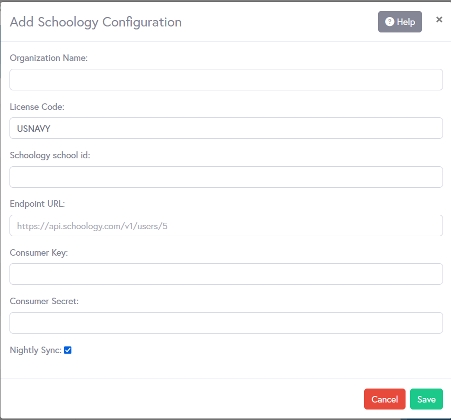 Screenshot of the overview process for Schoology integration.